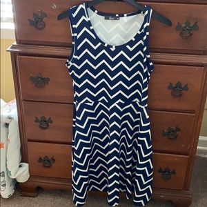 Blue and white dress